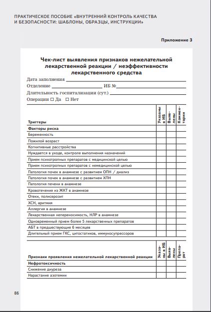 Акт внутреннего контроля качества медицинской помощи образец заполнения